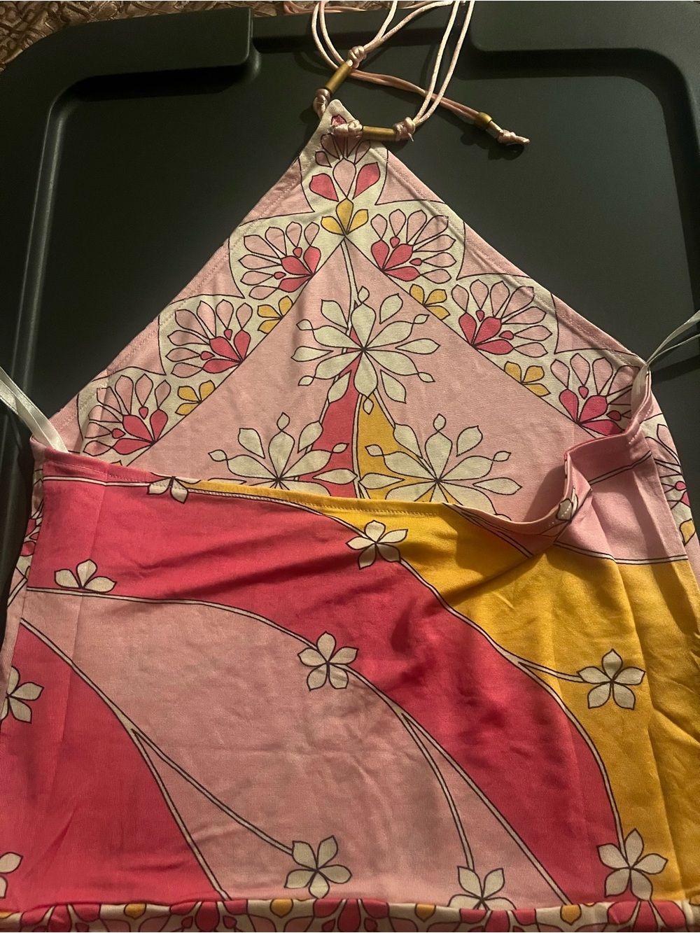 Banana Republic Pink, Yellow & White Floral Halter Top - Picture 3 of 3